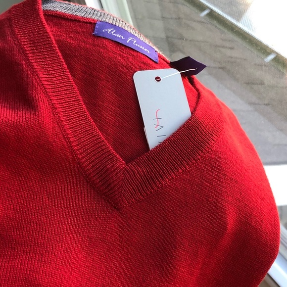 Alan Flusser Men's Sweater Sleeveless V-Neck Merino Wool XL NWT - Picture 9 of 12